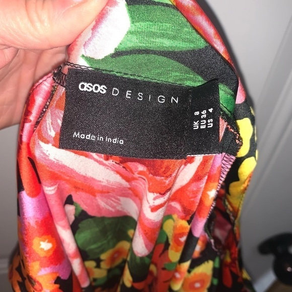 ASOS DESIGN Maxi Slip Dress With Plait Belt In 70s Floral Print Size 4 - Picture 11 of 13